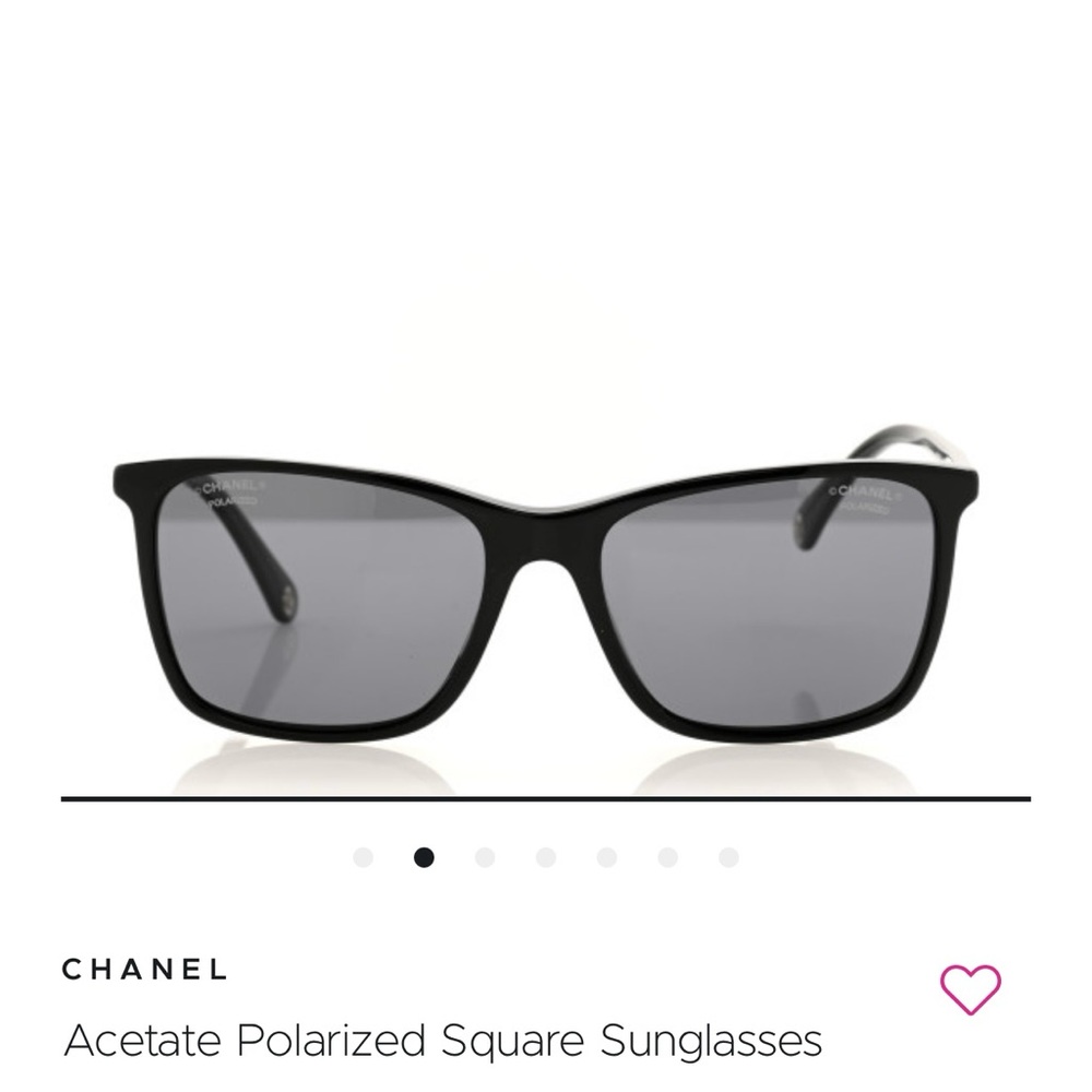 Chanel Black Polarized Square Sunglasses